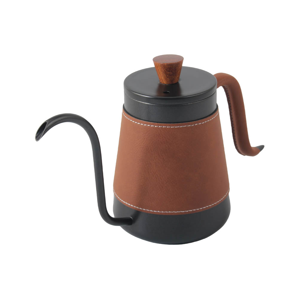 Pour Over Coffee Kettle With Gooseneck And Leather Cover — 3