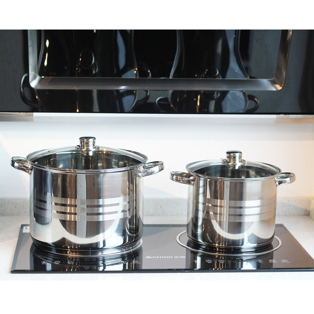 8pcs Stainless Stock Pot — product information