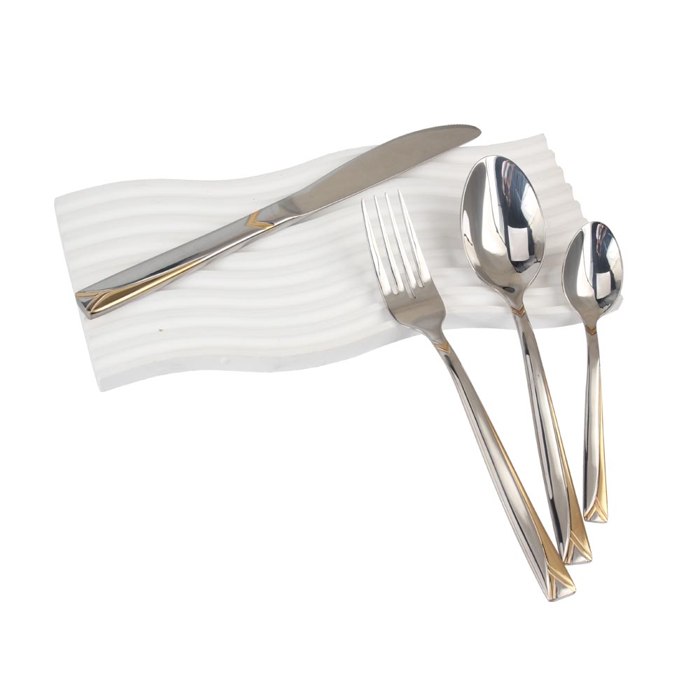 Stainless Steel Flatware Set, (65, Gold Accent) — product information