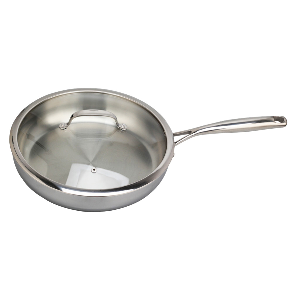 Triply Stainless Steel Frying Pan With Glass Lid — product information