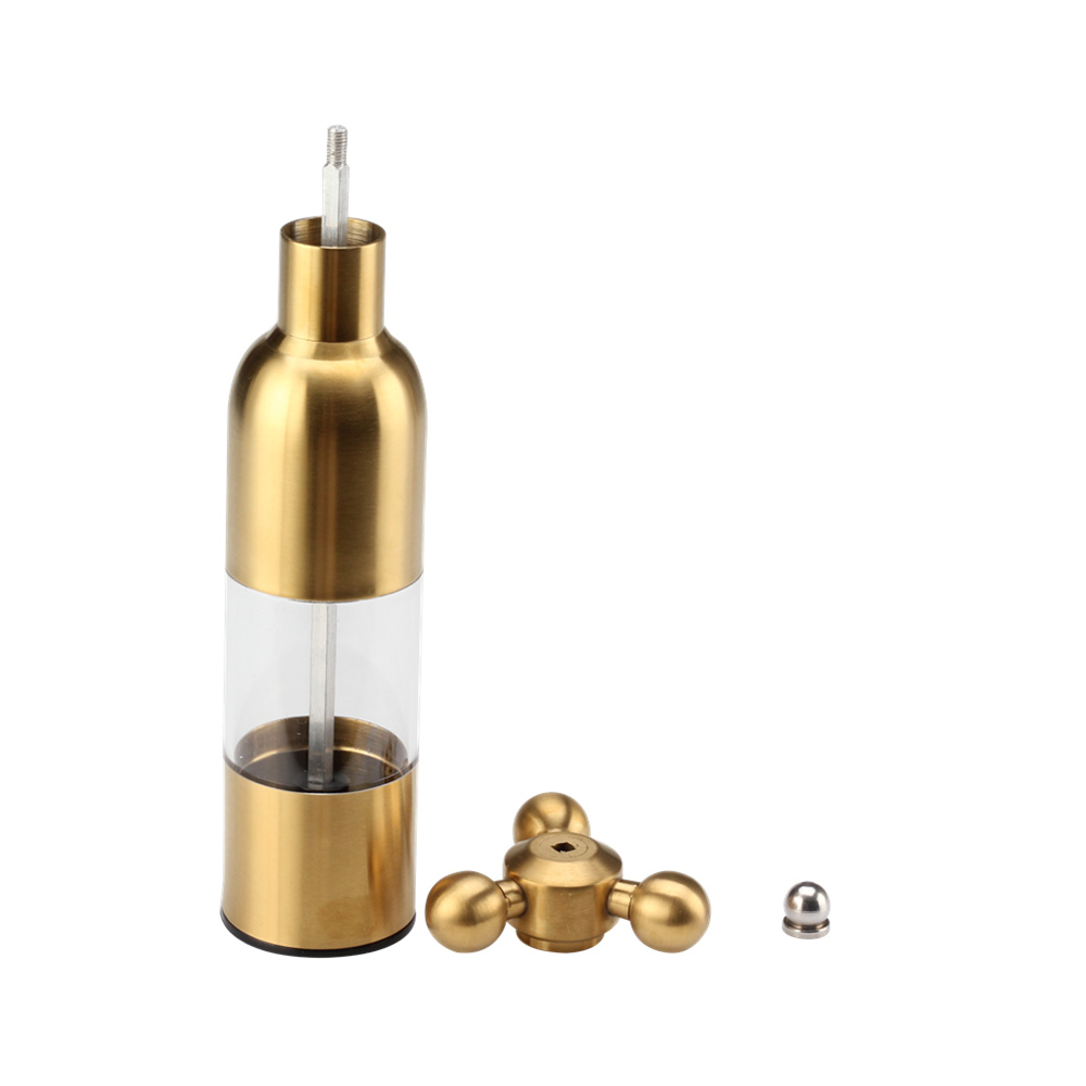 3 Pieces Salt And Pepper Mill, Manual Salt And Pepper Mill in Glass And Stainless Steel — 7
