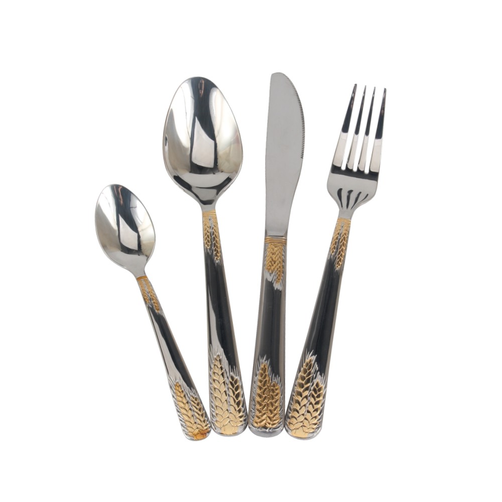 Stainless Steel Flatware Set, Mirror Polished Cutlery Set Utensil Set, Tableware Include Forks Spoons Knives for Home Restaurant, Beaded Handle — 8