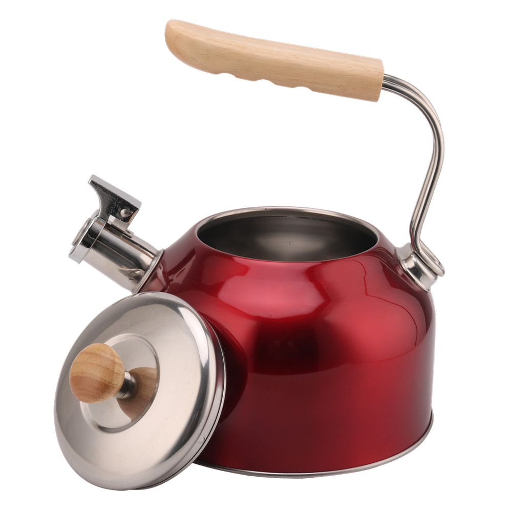 Wooden Handle-Stainless Steel Whistling Tea Kettle-Kettle With Flute — 5
