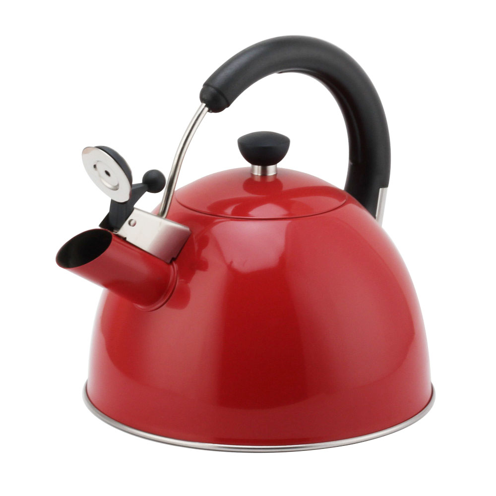 Modern S/S Whistling Kettle for Kitchen Red — 4
