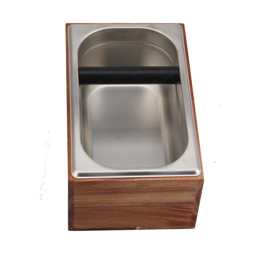 Coffee Knock Box With Silicone Bar for Knocking Filter Grinds — 2