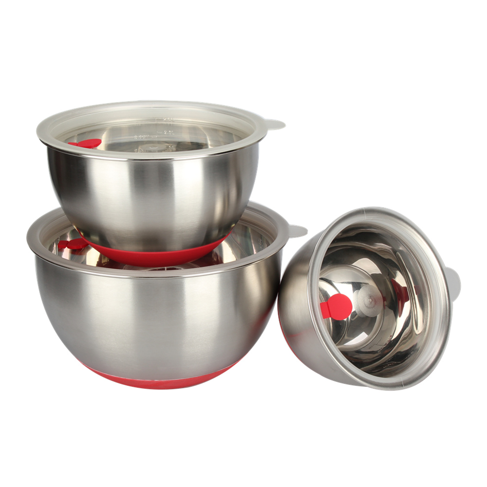 Silicone Base, Metal Mixing Bowl, Set Of 3 — 5