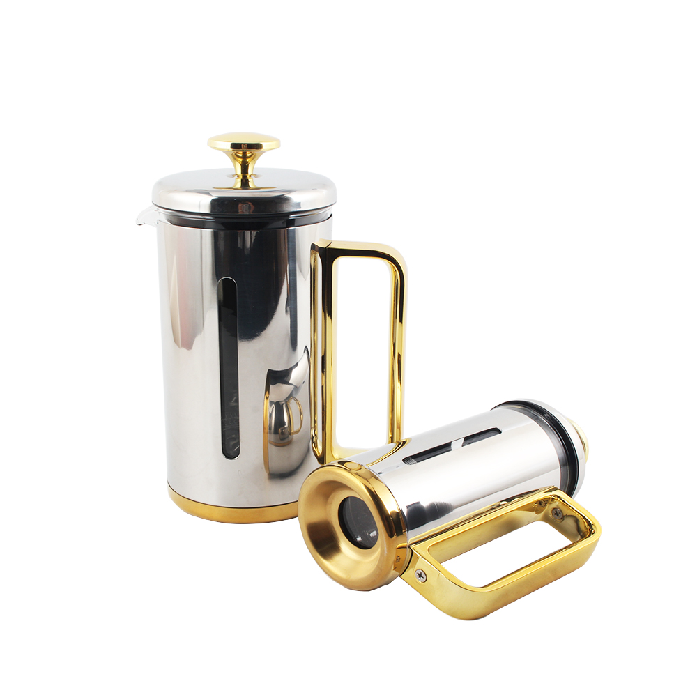 Heat Resistant Borosilicate Glass Caffettiere With Steel Plunger, Coffee Maker Press — 4