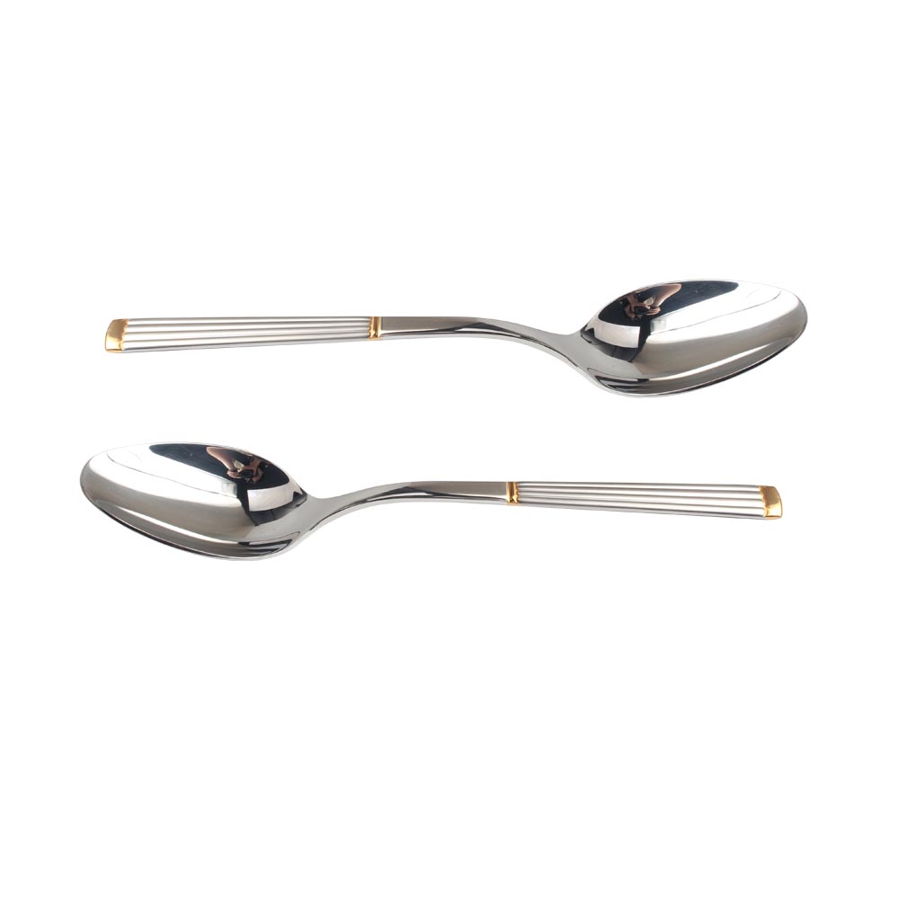 Gold Accent Mirror Polished,Dishwasher Safe stainless Steel flateware set — 8