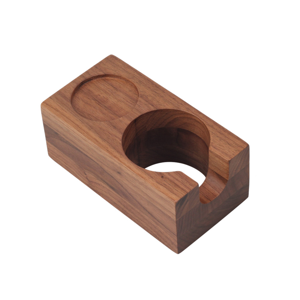 Natural Walnut Wood Espresso Tamping Station for Portafilter And Tamper — 7