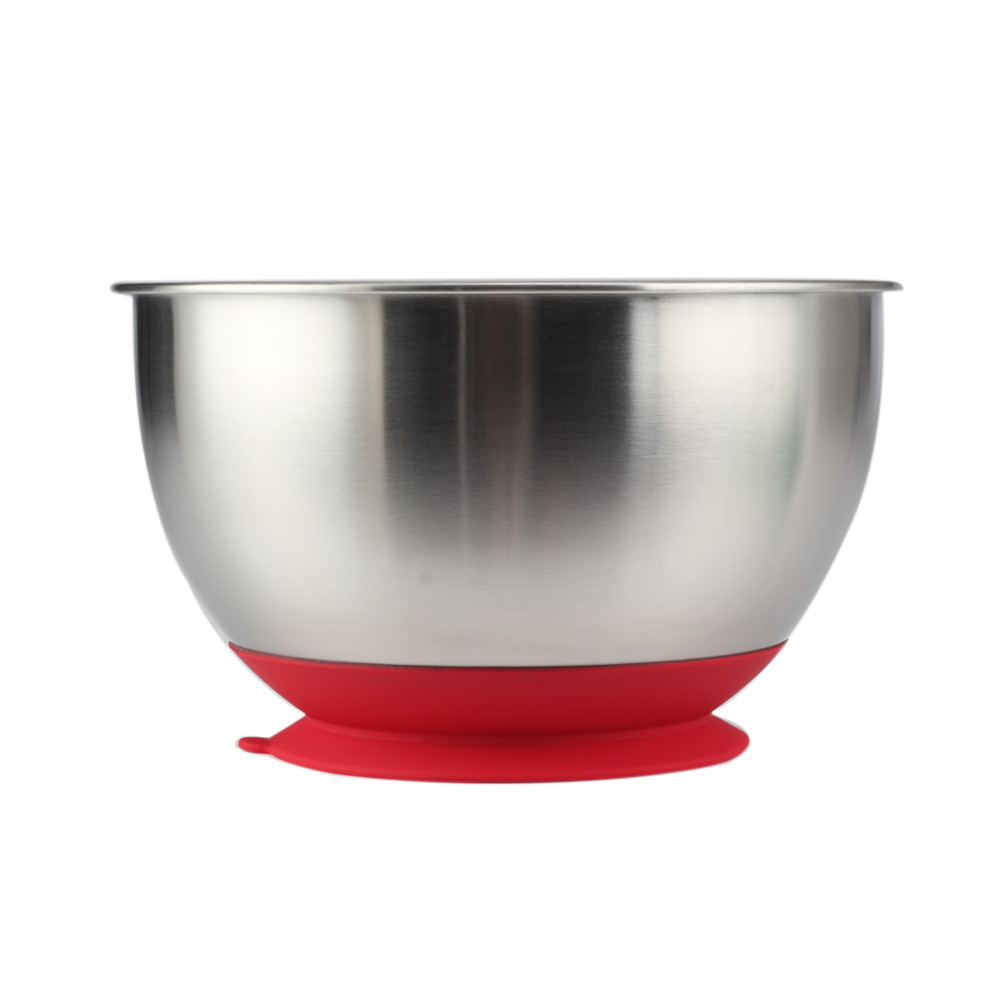 Stainless Steel Mixing Bowl With Suction Cup Silicone Bottom