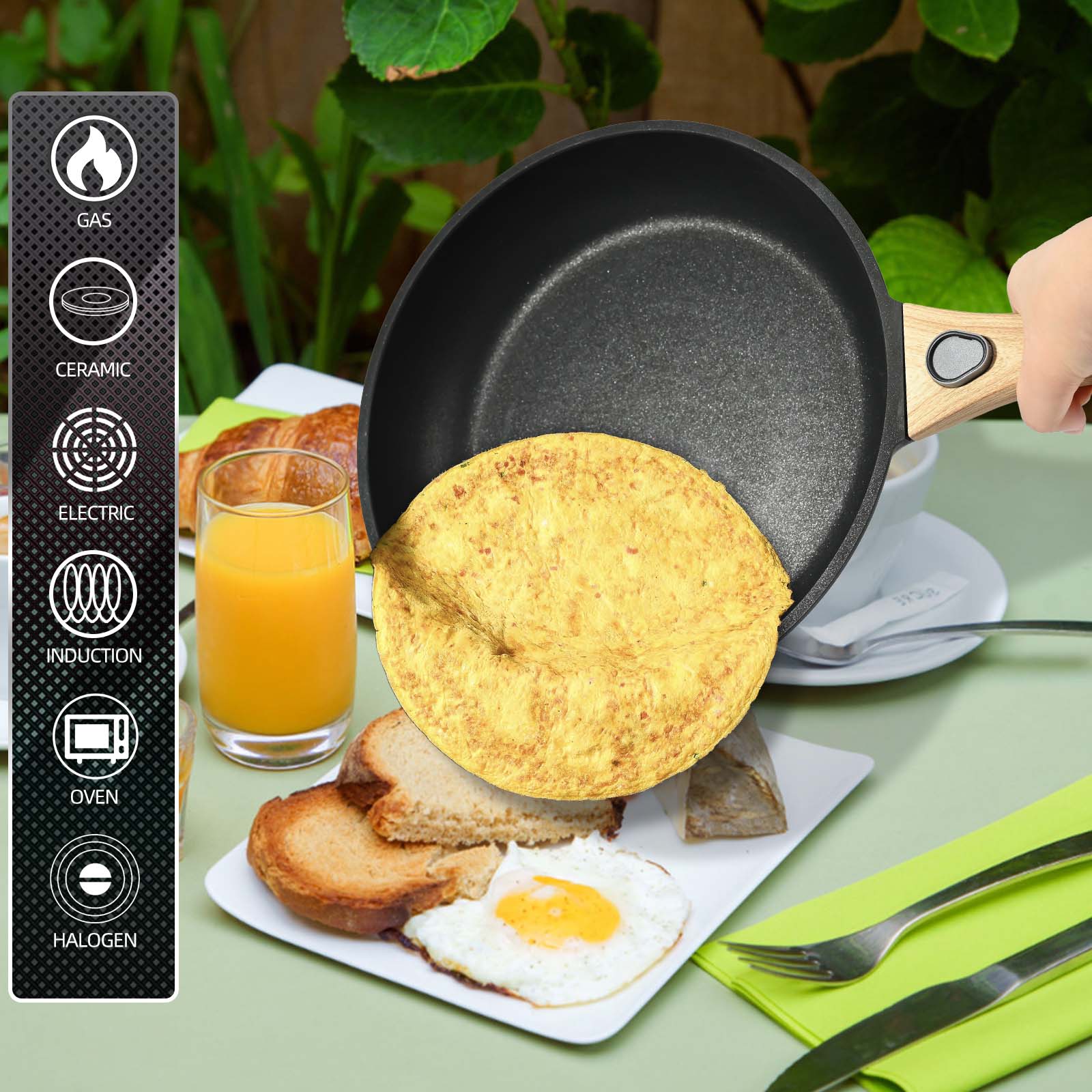 Nonstick Deep Frying Pan With Removable Handle — product information