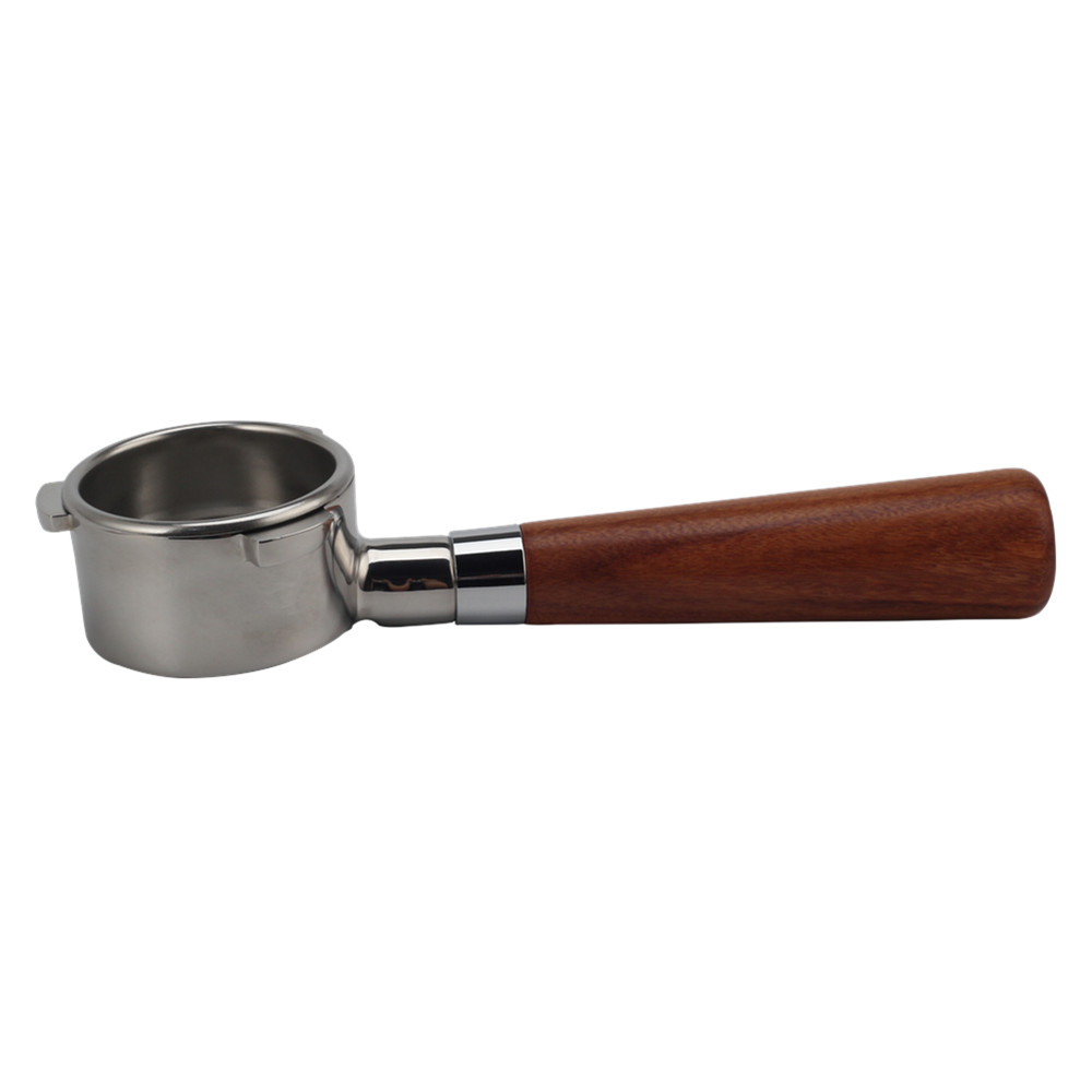 Stainless Steel Portafilter With Solid Wood Handle — 6