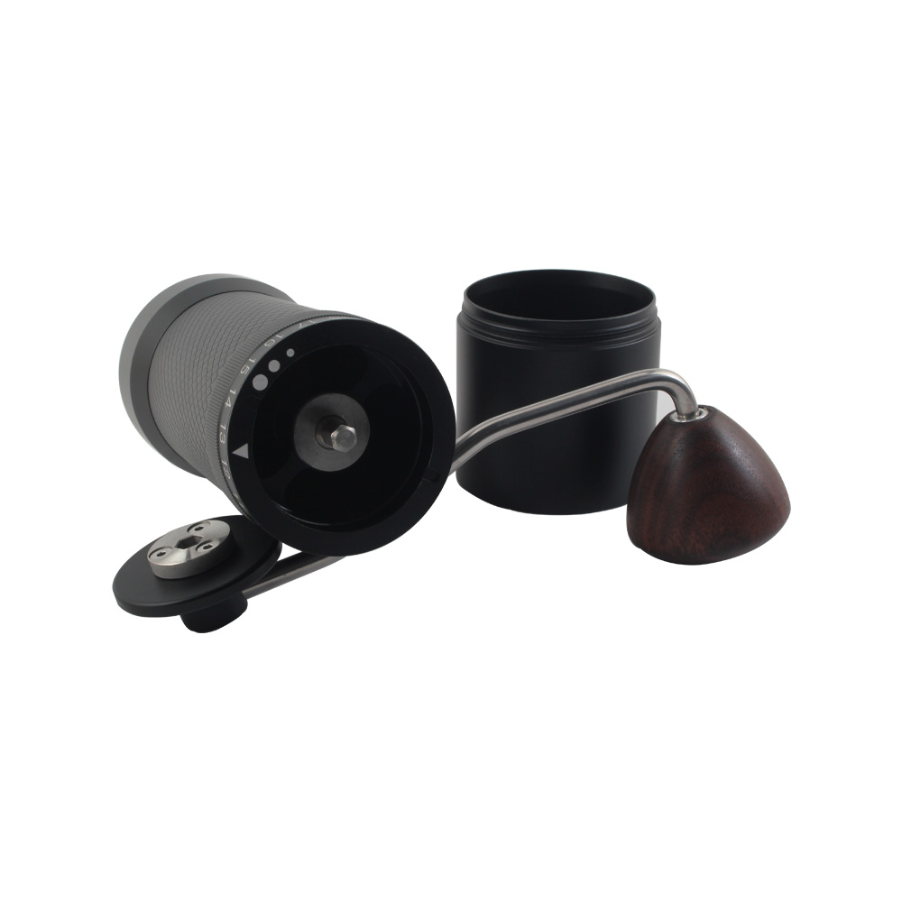 Manual Coffee Grinder With Stainless Steel Burr, External Adjustable Design, Black Color — 2