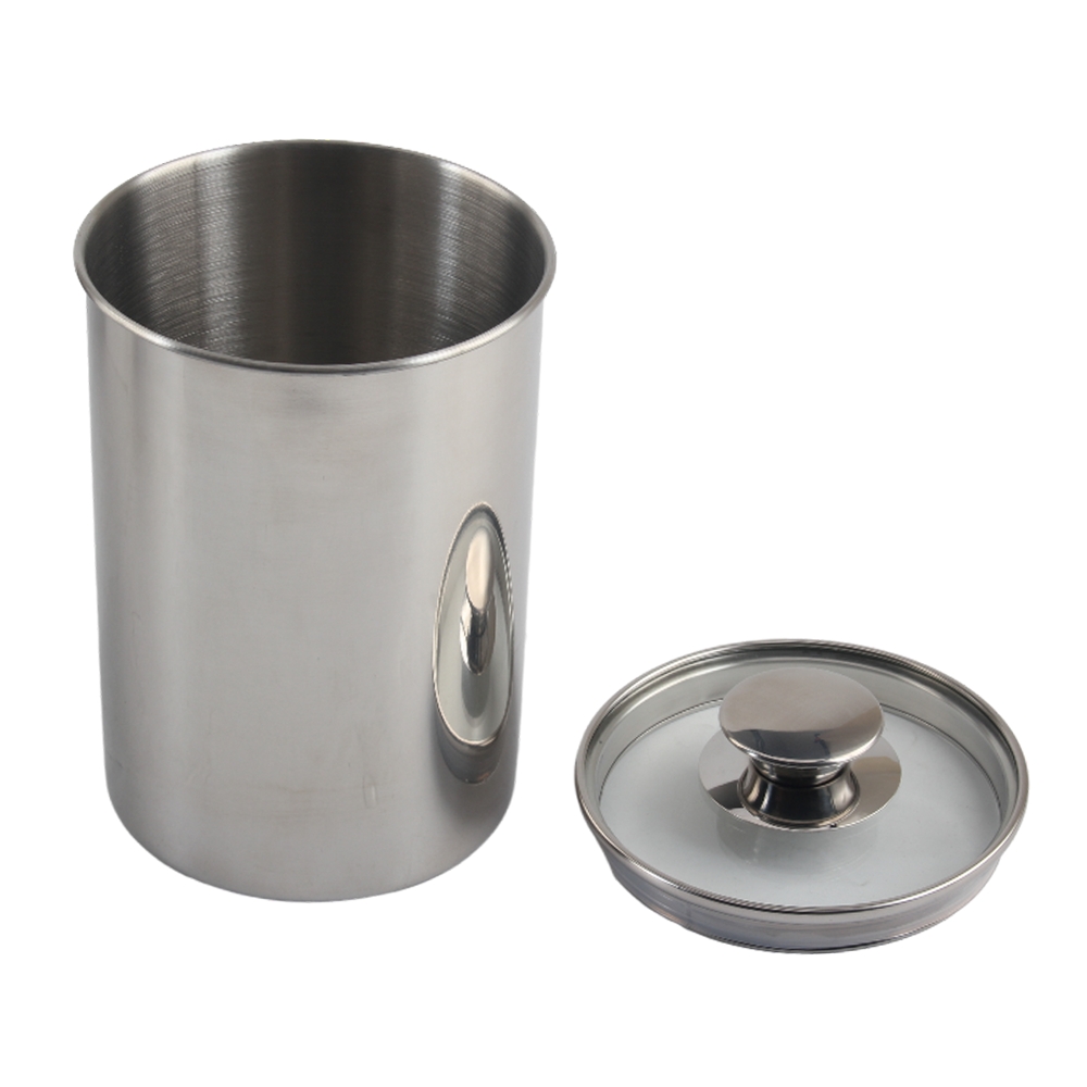 Stainless Steel Portable Storage for Coffee & Tea, Glass Lid — 6