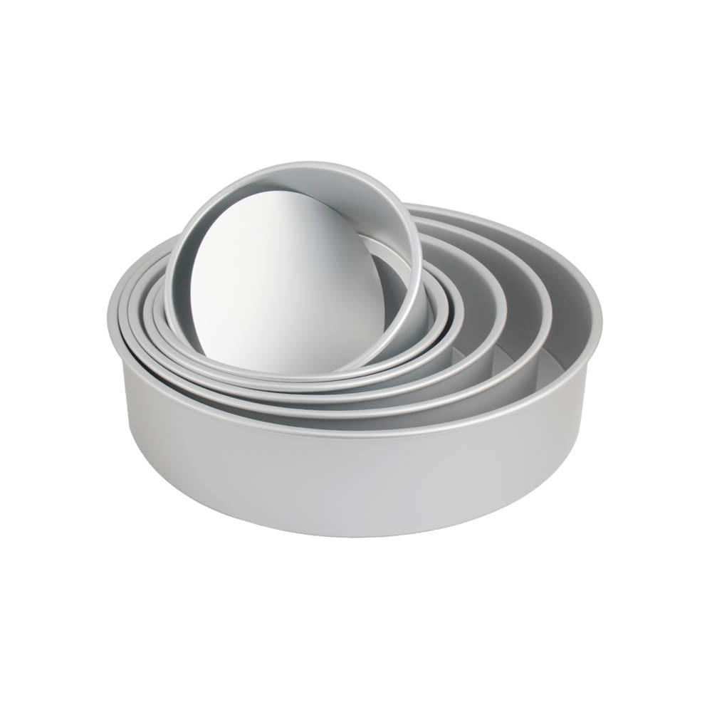 Round Cake Pan Set - 4\" 6\" 8\" Aluminium Cake Pans with Removable Base Round Cake Baking Pans for Wedding Birthday Party — 5