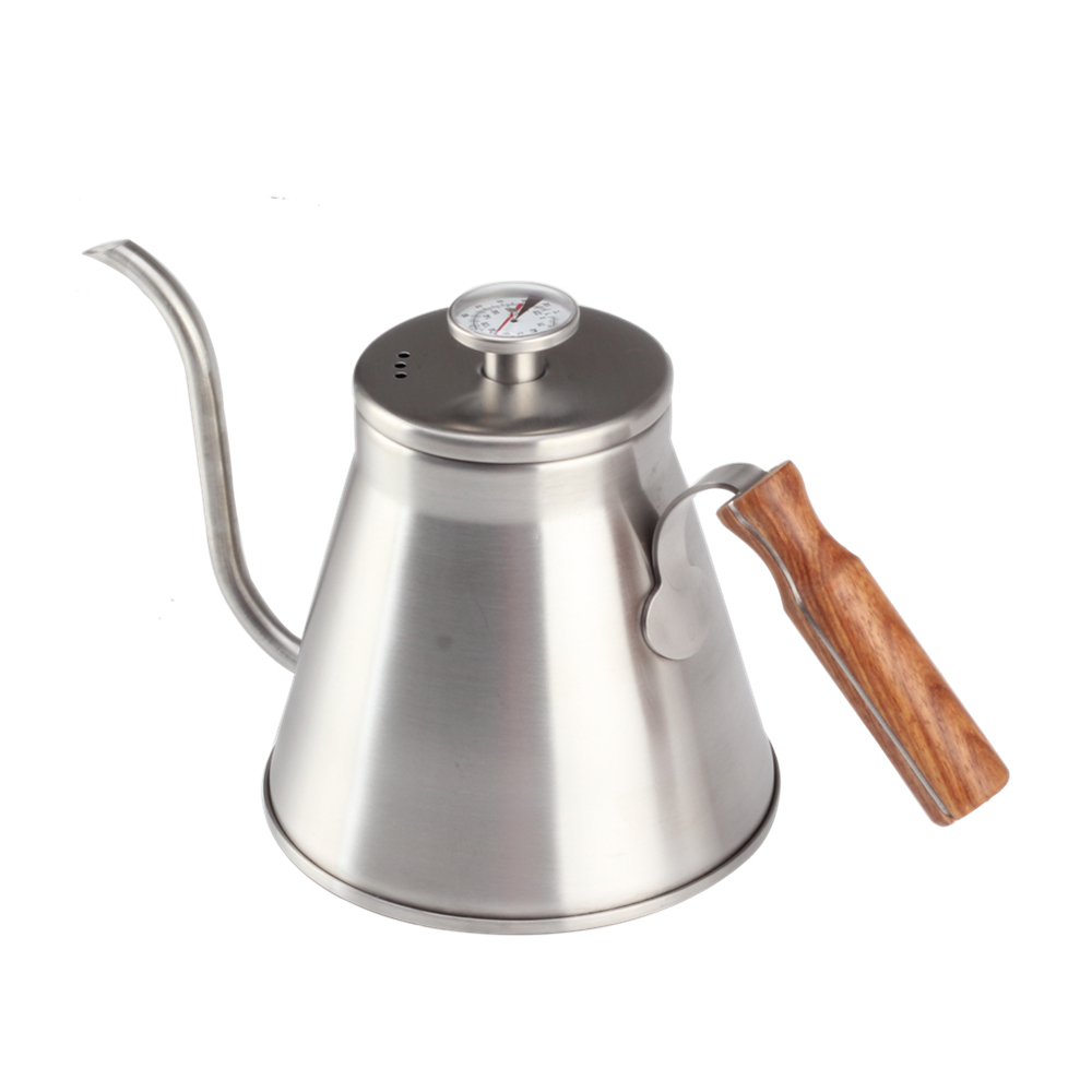 Premium Stainless Steel Kettle Body & Ergonomic Wood Handle With Thermometer — product information