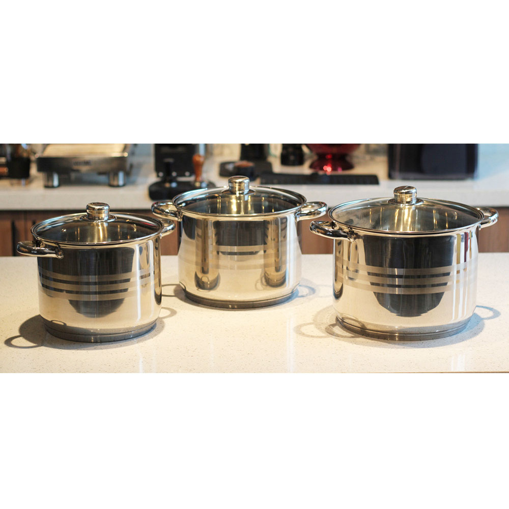 3pcs Stainless Steel Stock Pot — 7