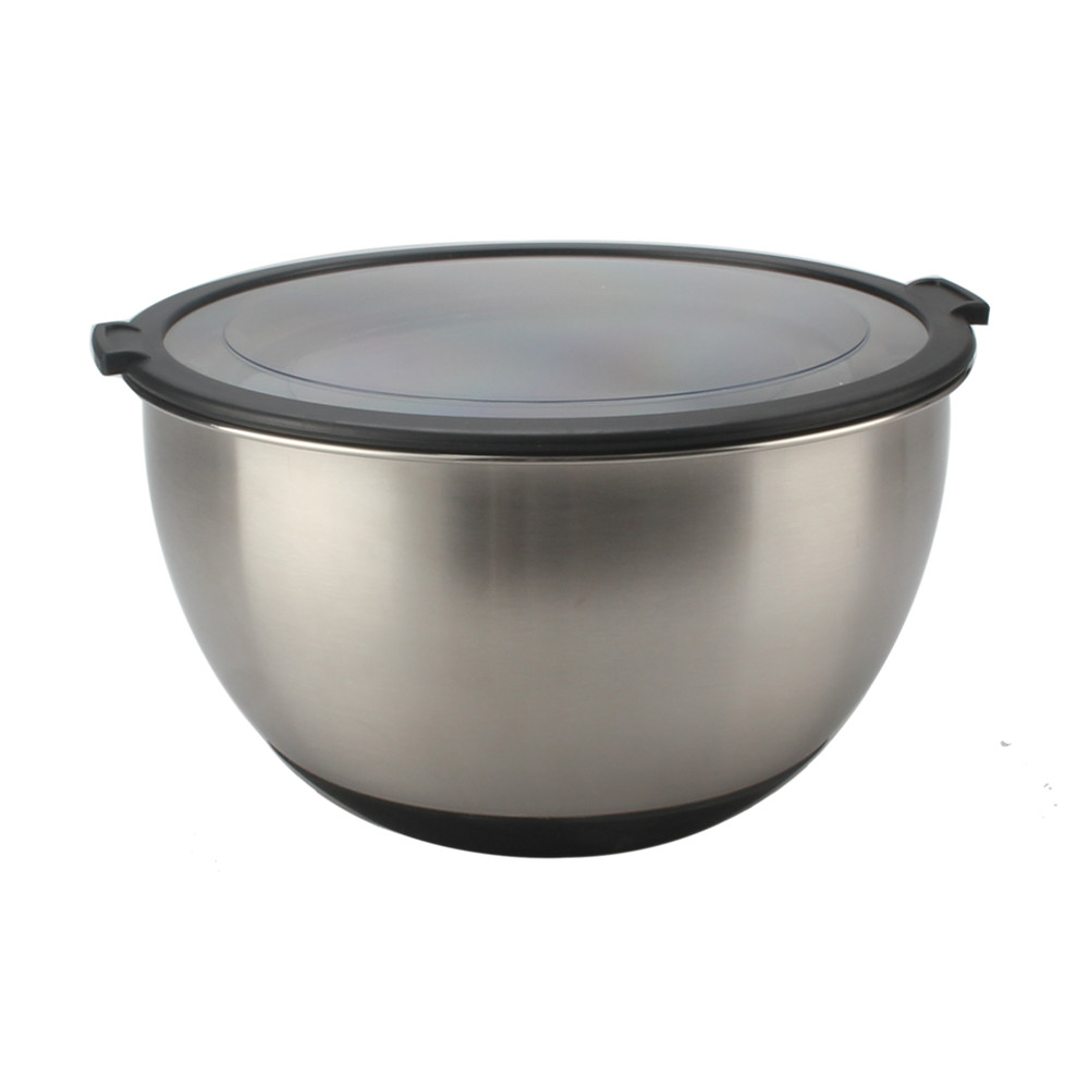 Stainless Steel Mixing Bowls With Plastic Clear Lids Set