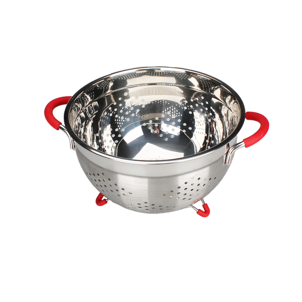 Stainless Steel Colander, Easy Grip Micro-Perforated Colander