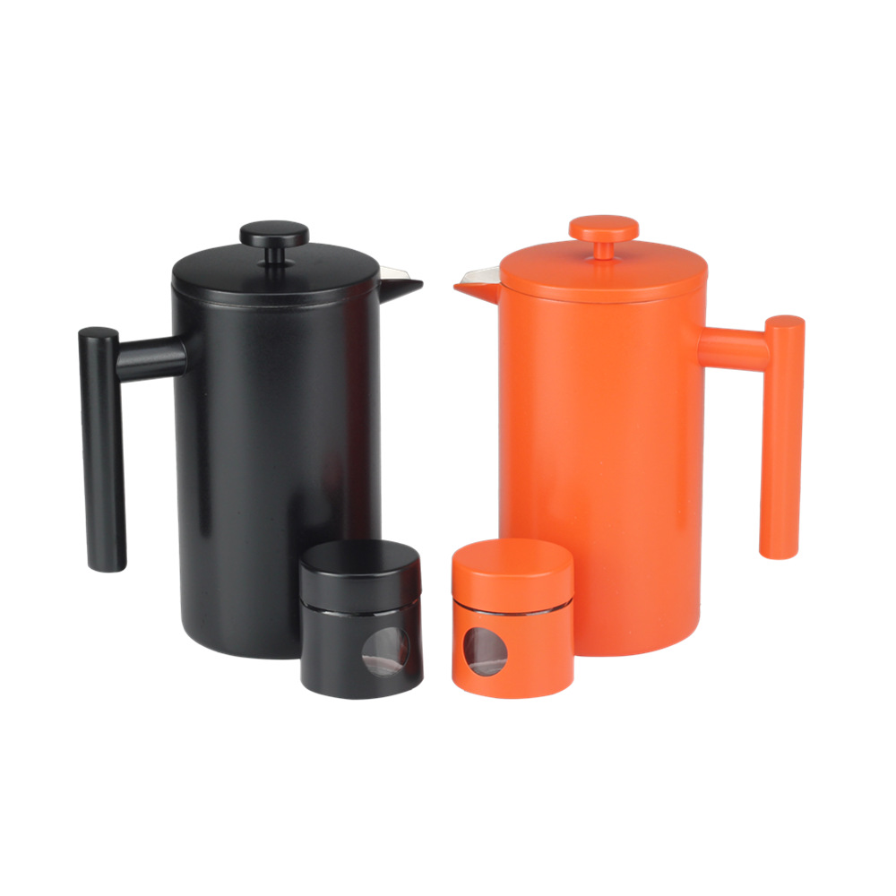 Double Walled Insulated Coffee & Tea Brewer Pot & Maker With Small Jar — product information