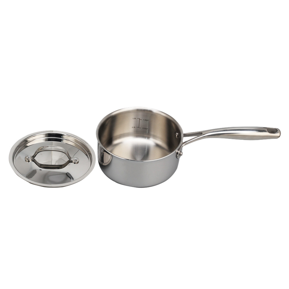 Whole-Clad Tri-Ply Stainless Steel Saucepan With Lid — 7