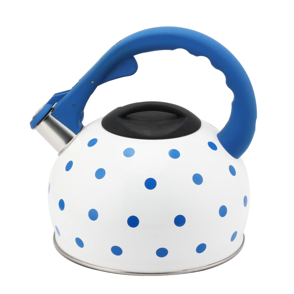 Stainless Steel Tea Kettle With Whistling Sound-Blue — 4