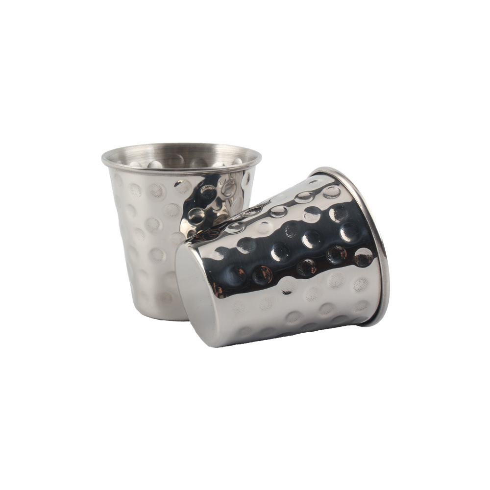 Stainless Steel Espresso Cups, Hammer Pattern Coffee Cups — product information