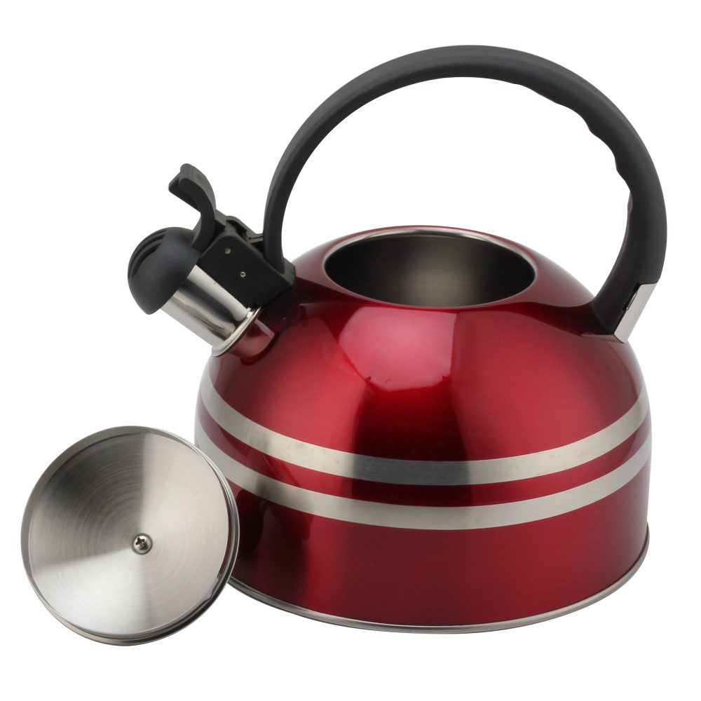 S/S Tea Kettle With Whistling Sound-Suitable for All Hob Types-Red — 7