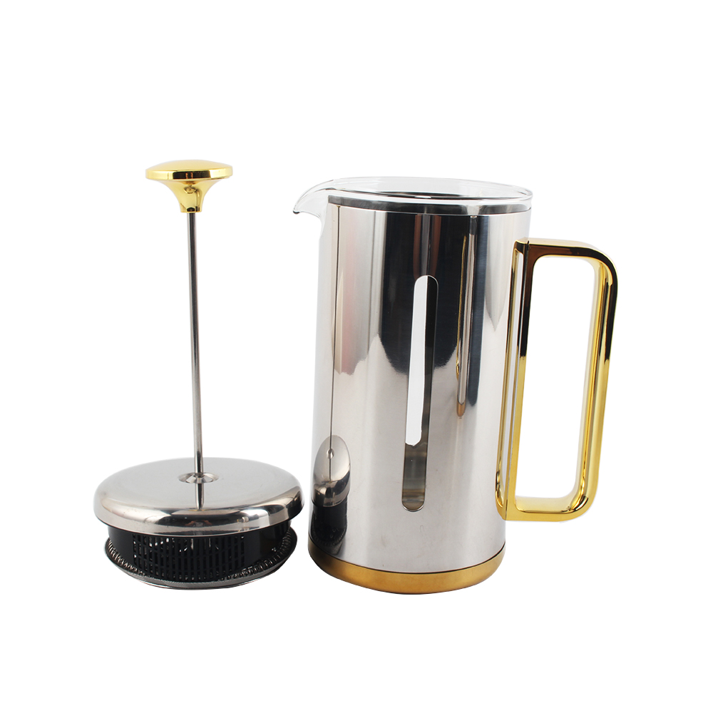 Heat Resistant Borosilicate Glass Caffettiere With Steel Plunger, Coffee Maker Press — 5