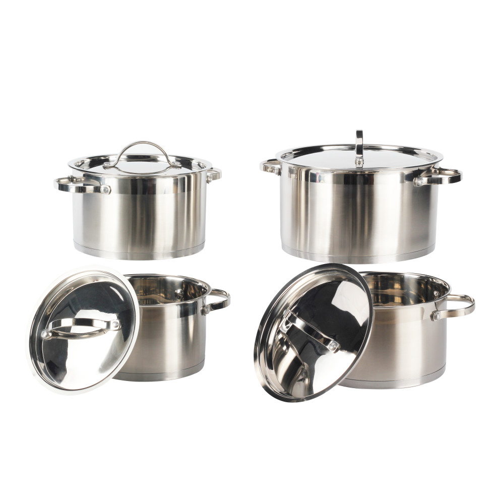 8pcs Stainless Stock Pot With Stainless Steel Lid — 4