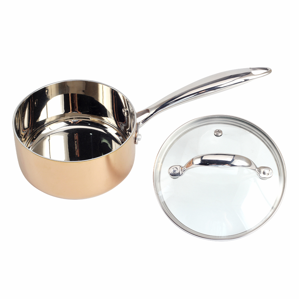 Copper Tri-Ply Stainless Steel Sauce Pan With Lid — 2