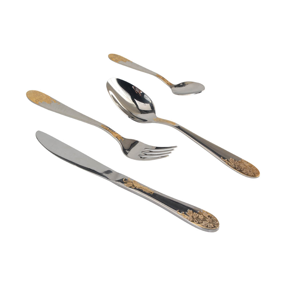 Stainless Steel Flatware Set, Mirror Polished Cutlery Set Utensil Set, Tableware Include Forks Spoons Knives for Home Restaurant, Beaded Handle — 7