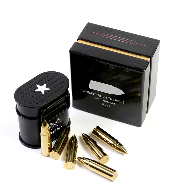 Whiskey Bullets, Stainless Steel Ice Cubes, Gifts for Men, Whiskey Stones Set — 4