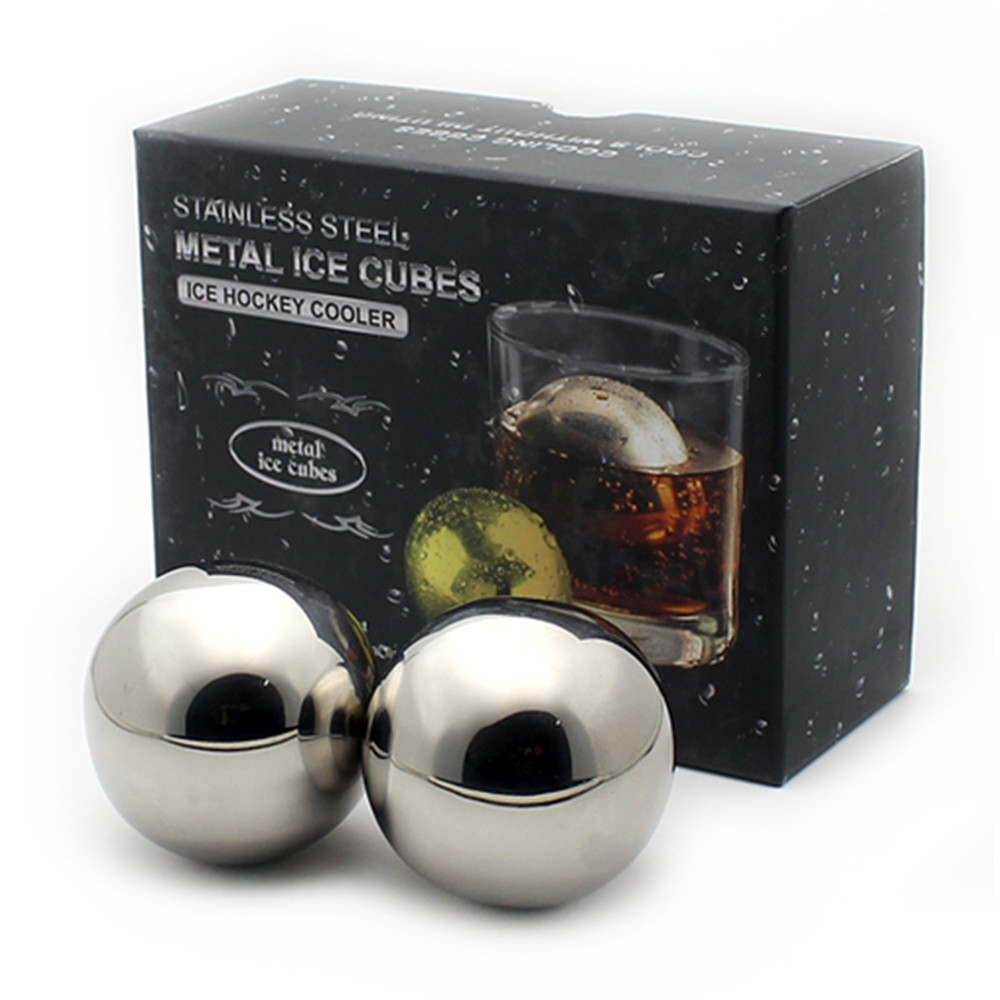 Reusable Ice Cube Ball, Whisky Stone, Stainless Steel Ice Cubes — product information