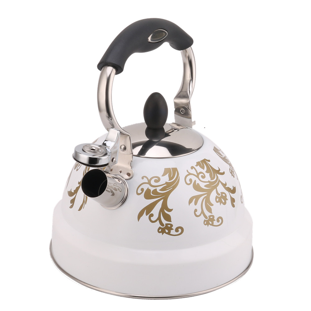 White Color Stainless Steel Whistling Tea Kettle With Silicone Handle — product information