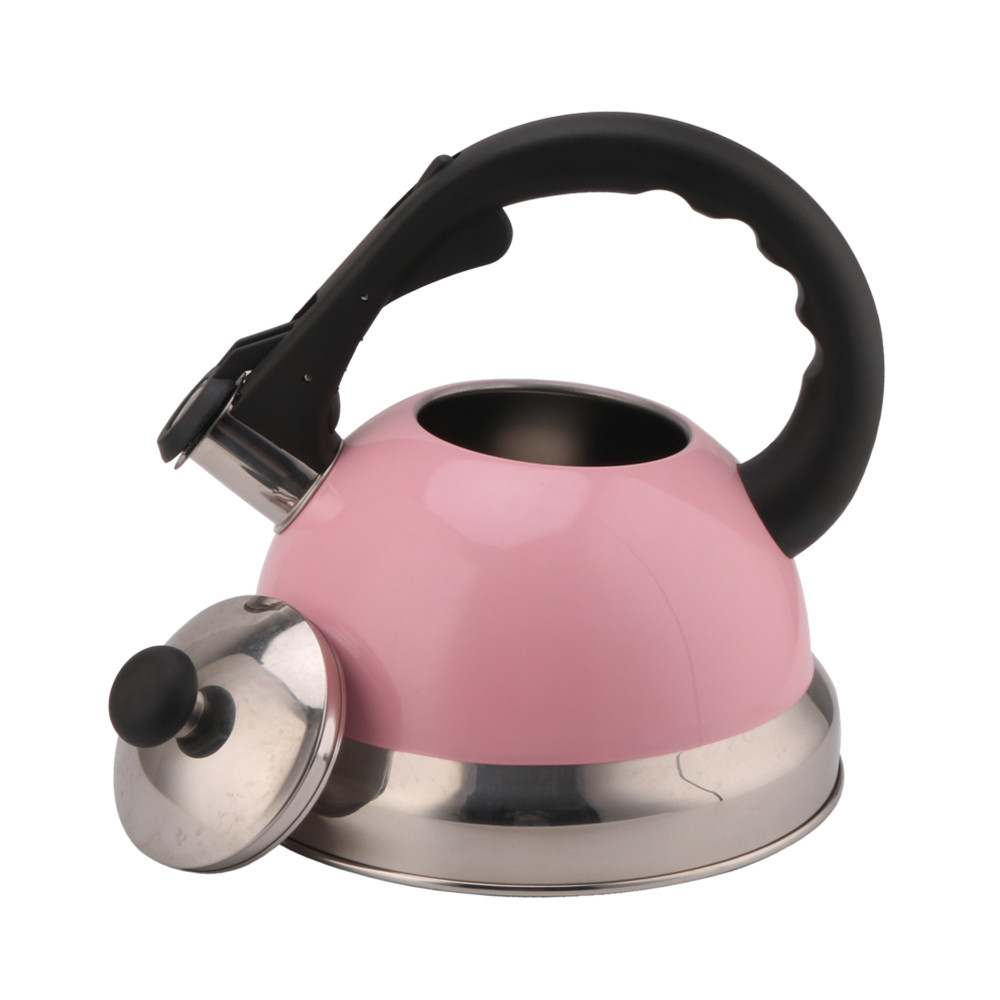 Stainless Steel Whistling Tea Kettle-Pink — 3