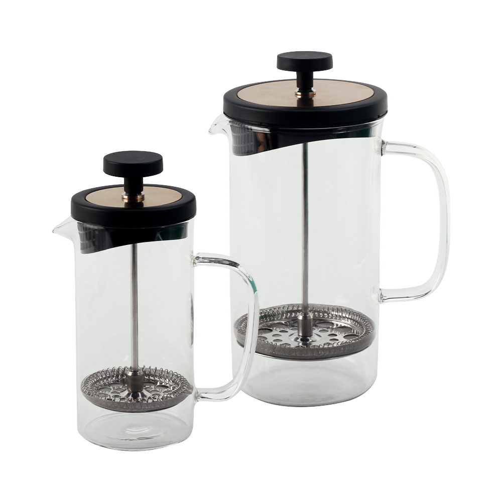 Stainless Steel Filter Plunger System & Durable Borosilicate Heat Resistant Coffee Press