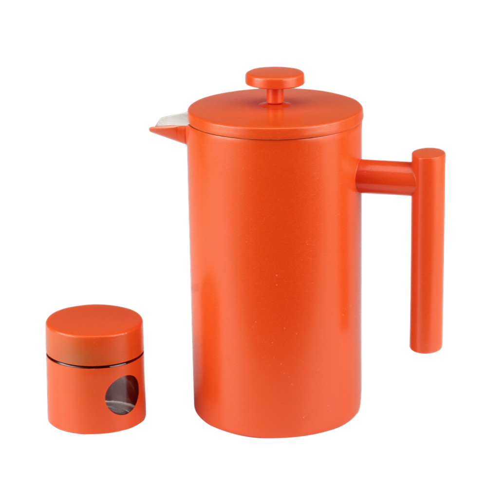 Double Walled Insulated Coffee & Tea Brewer Pot & Maker With Small Jar — 8