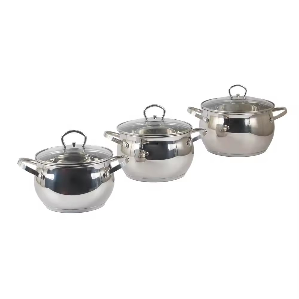 Stainless Steel Casserole With Glass Lid — product information