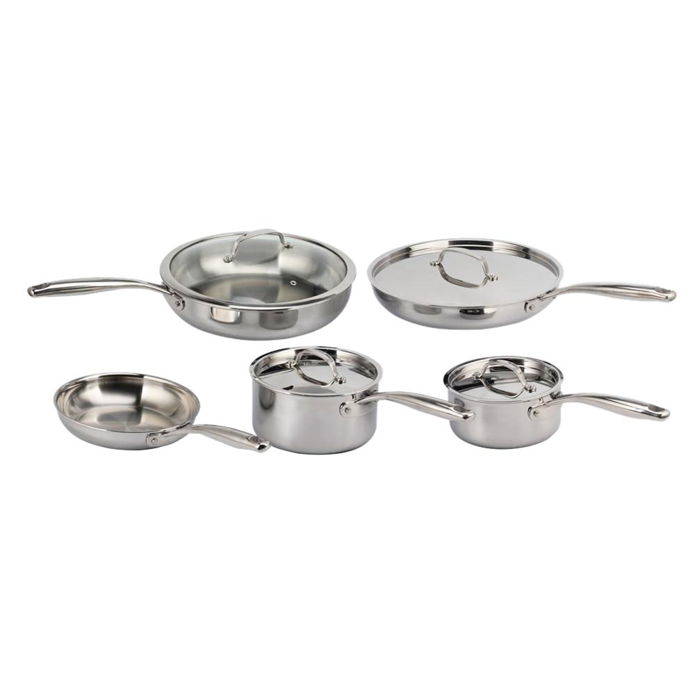 Stainless Steel Tri-Ply Frying Pan With Ss Lid — product information