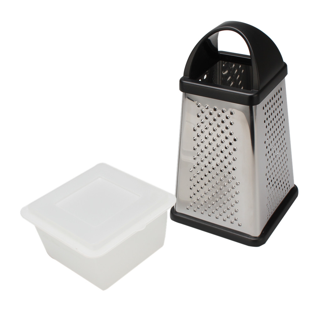 Stainless Steel Grater, Four Sided Grater for Cucumber, Carrot and Cheese, with Non-Slip Base — 3