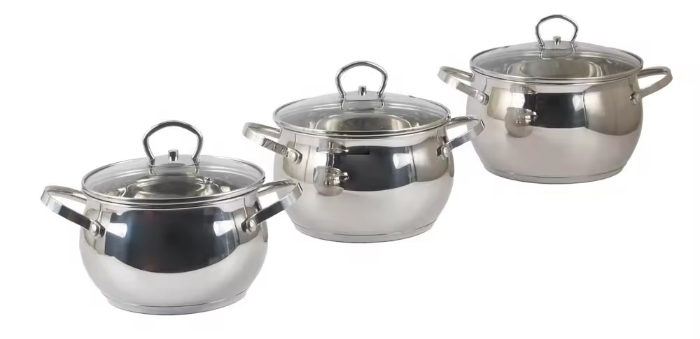 Stainless Steel Casserole With Glass Lid — 8