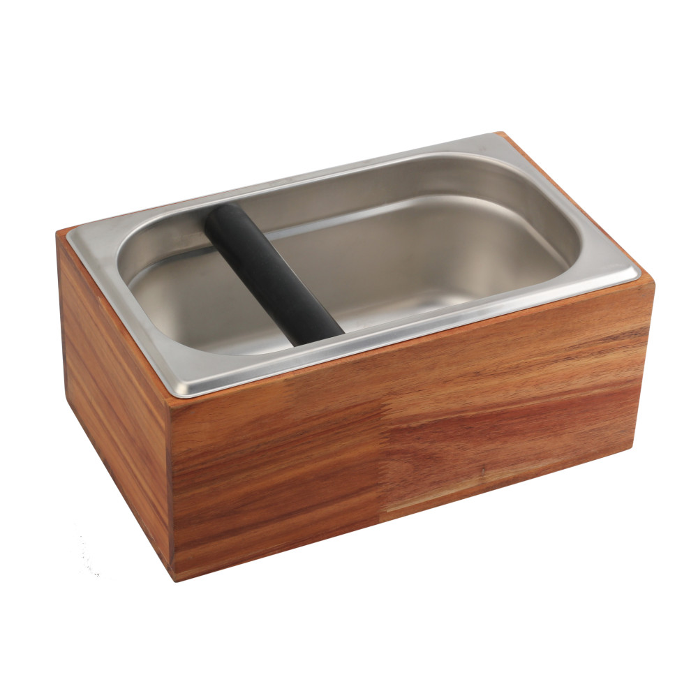 Coffee Knock Box With Silicone Bar for Knocking Filter Grinds — product information