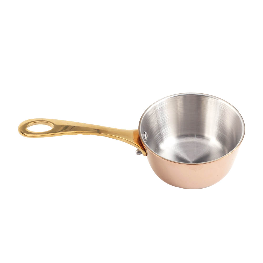 Tri-Ply Stainless Steel Mini Sauce Pan With Golden Handle — 6