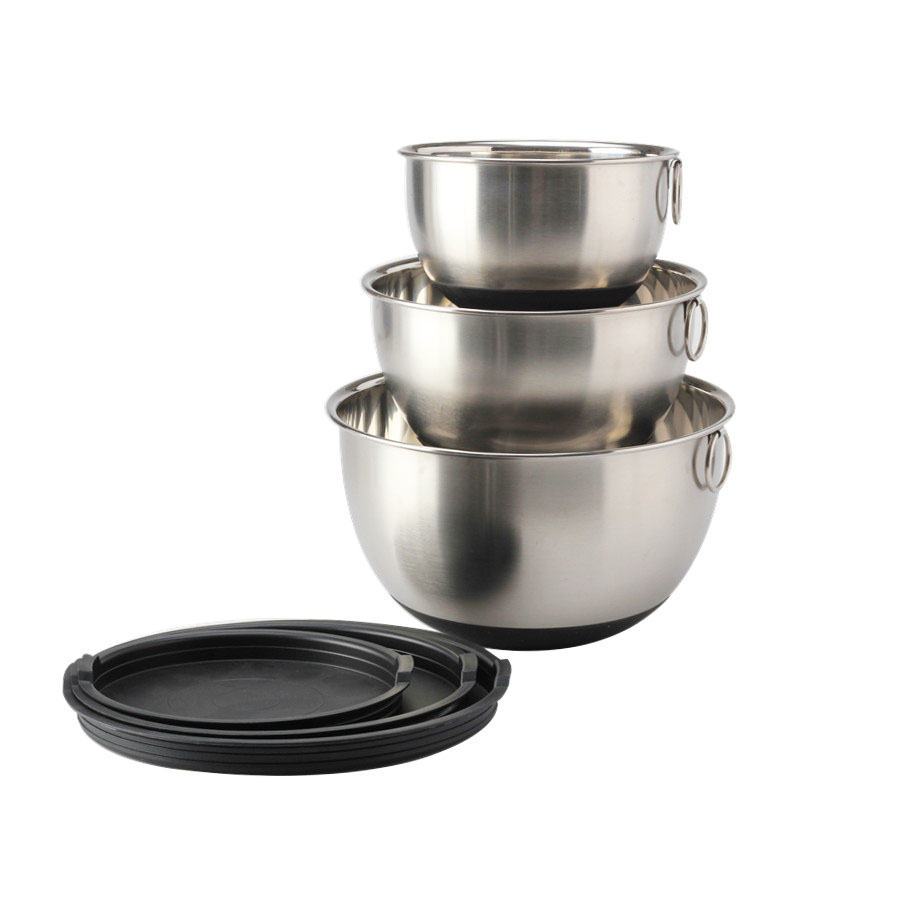 Stainless Steel Salad Bowl With 3 Different Grater (Only 5QT Has Grater) — product information