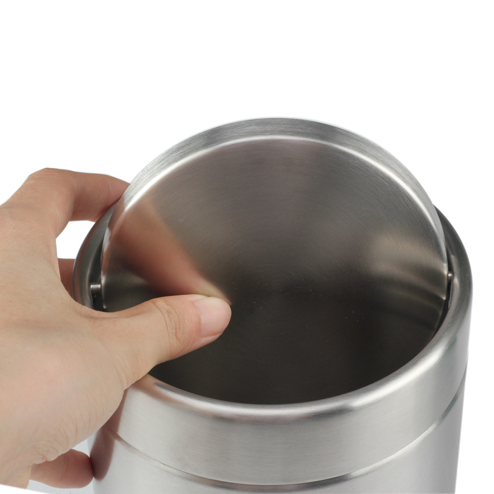 Mini Trash Can With Lid, Desktop Small Stainless Steel Trash Can — product information