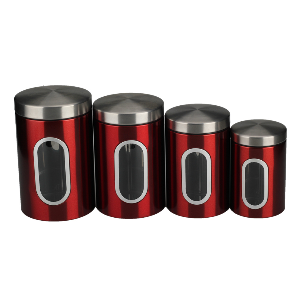 Airtight Stainless Steel Canisters Sets for The Kitchen With See Window