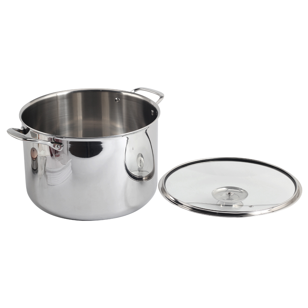 Stainless Steel Tri-Ply Stockpot With Lid, Induction — 2