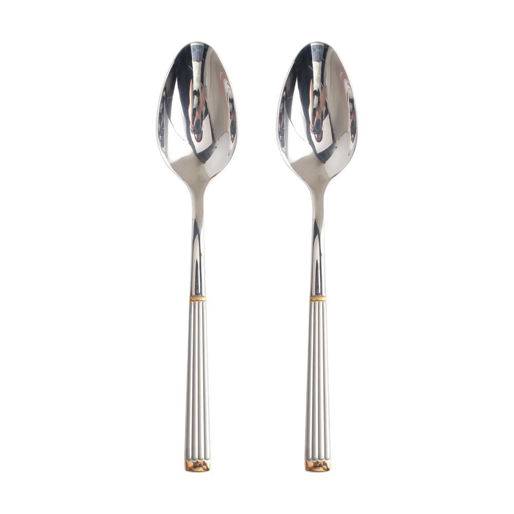 Gold Accent Mirror Polished,Dishwasher Safe stainless Steel flateware set — 2