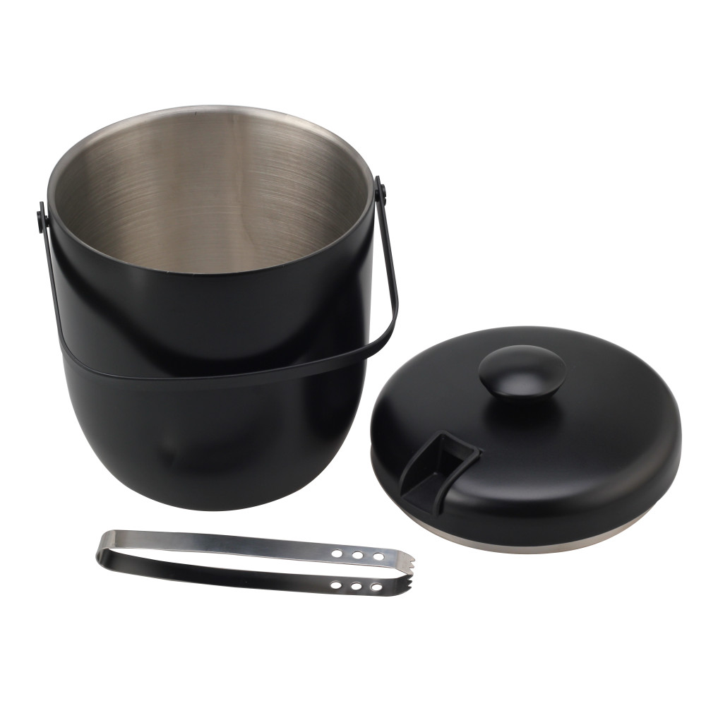 Blace Color, Ice Bucket, Stainless Steel Ice Bucket, Double Walled — 7